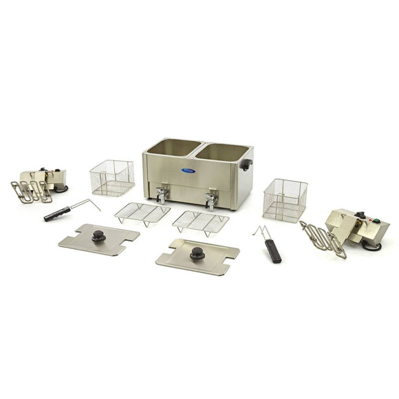 Friteuza electrica de banc 2x8L, 2 cosuri, 230V, 6,5kW