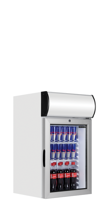 Racitor mic masa alb BC60 vedere laterala Tefcold – racitor de masa compact pentru bauturi si produse fresh la puncte de vanzare