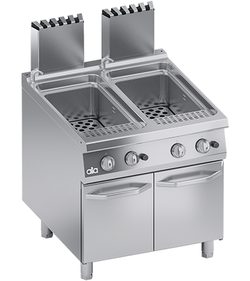 Fierbator paste, bolitor pe gaz cu 2 cuve 2x40 Litri. 28 kW