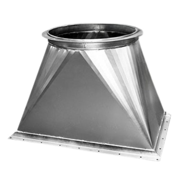 Flasna conectare hota 300x300 mm - Ø200 mm., din tabla zincata