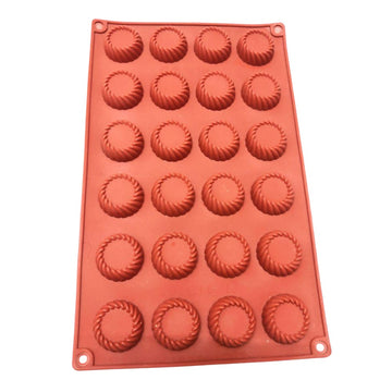 Forma silicon 28,5 cm x 17,5 cm, 24 cavitati Ø33 mm x H 12mm Forma de silicon cu 24