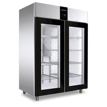 Frigider inox, GN 21, temperatura 2 10C, capacitate 1400 Litri, 2 usi sticla, functii HACCP, setare umiditate, Classic 1500