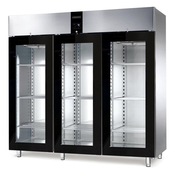 Frigider inox, GN 21, temperatura 2 10C, capacitate 2100 Litri, 3 usi sticla, functii HACCP, setare umiditate, Classic 2400