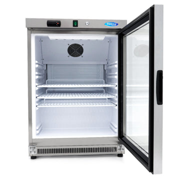 Frigider inox cu usa sticla, 08 C, 200 Litri