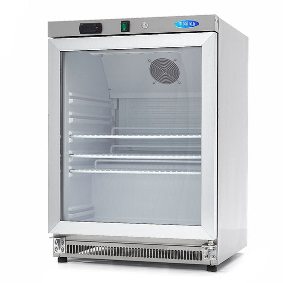 Frigider inox cu usa sticla, 08 C, 200 Litri