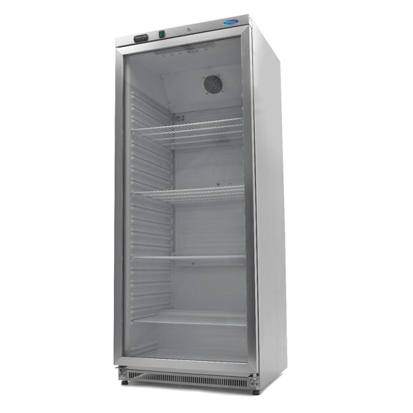 Frigider inox cu usa sticla, 08 C, 600 Litri