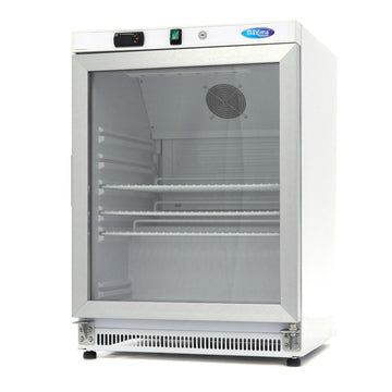 Frigider cu usa sticla, 08 C, 200 Litri, alb