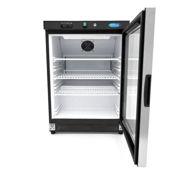 Frigider cu usa sticla, 08 C, 200 Litri, negru