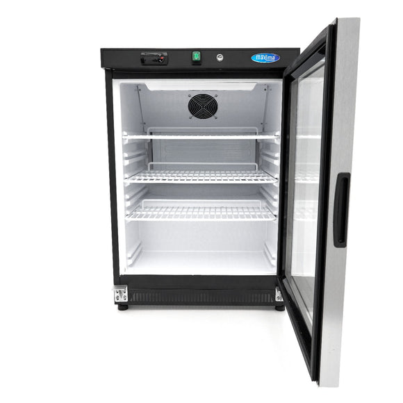 Frigider cu usa sticla, 08 C, 200 Litri, negru