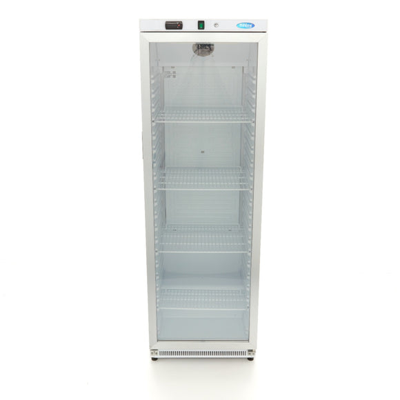 Frigider cu usa sticla, 08 C, 400 Litri, alb