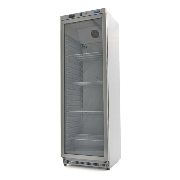 Frigider cu usa sticla, 08 C, 400 Litri, alb