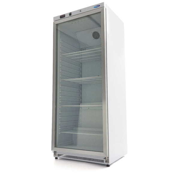 Frigider cu usa sticla, 08 C, 600 Litri, alb