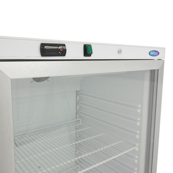 Frigider cu usa sticla, 08 C, 600 Litri, alb