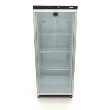 Frigider cu usa sticla, 08 C, 600 Litri, negru