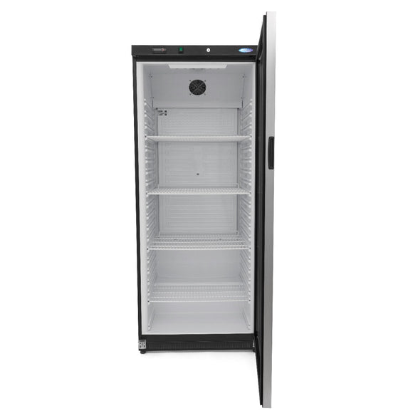 Frigider cu usa sticla, 08 C, 600 Litri, negru