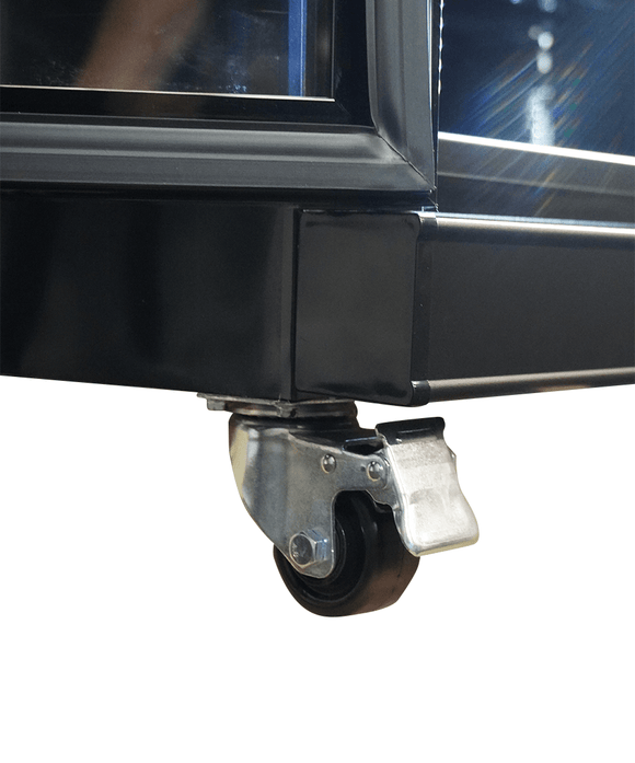 Frigider 3 usi sticla Combisteel IRM-1180R BL roti cu frana