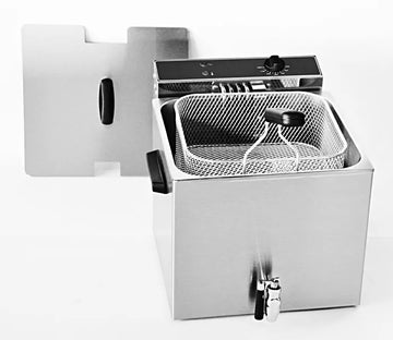 Friteura electrica cu 2 cuve 12L si sistem de scurgere, 6,4kW, 380 V Friteura electrica cu 2 cuve