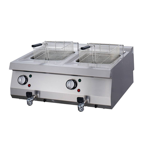 Friteuza electrica de banc 2x12L, 70cm, 2 cosuri, 380V, 22kW