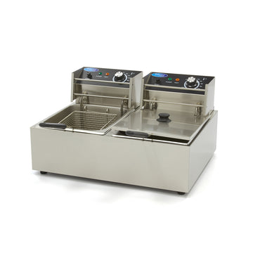 Friteuza electrica de banc, 2x6L, 2 cosuri, 230V, 5kW