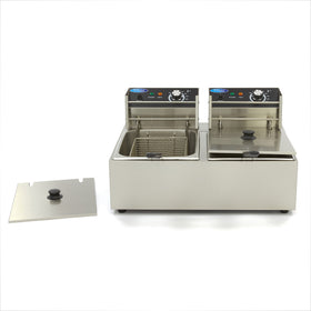 Friteuza electrica de banc, 2x6L, 2 cosuri, 230V, 5kW