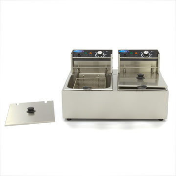 Friteuza electrica de banc, 2x6L, 2 cosuri, 230V, 5kW