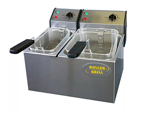 Friteuza electrica cu 2 cuve 5L 8L, 6.6kW, 2 x 230 V Friteuza electrica cu 2 cuve