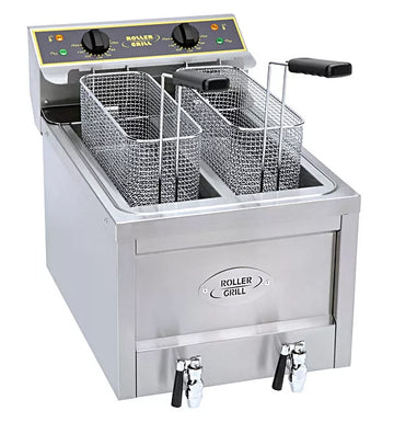 Friteuza electrica cu 2 cuve de 8L si sistem de drenaj - putere 2x4,5kW2x3kW Friteuza electrica cu 2 cuve