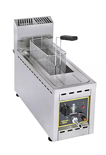Friteuza cu gaz cu 1 cuva 8l, putere 4kw, dimensiuni 250x700x325mm Friteuza cu gaz cu 1
