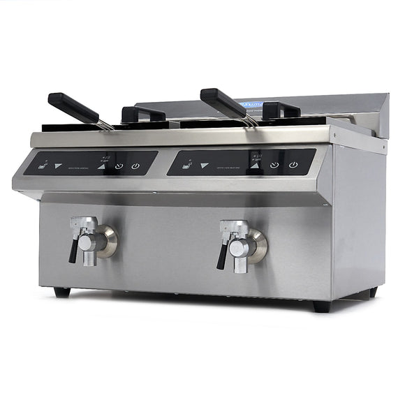 Friteuza cu inductie de banc, 2x8L, 2x3.5 kW