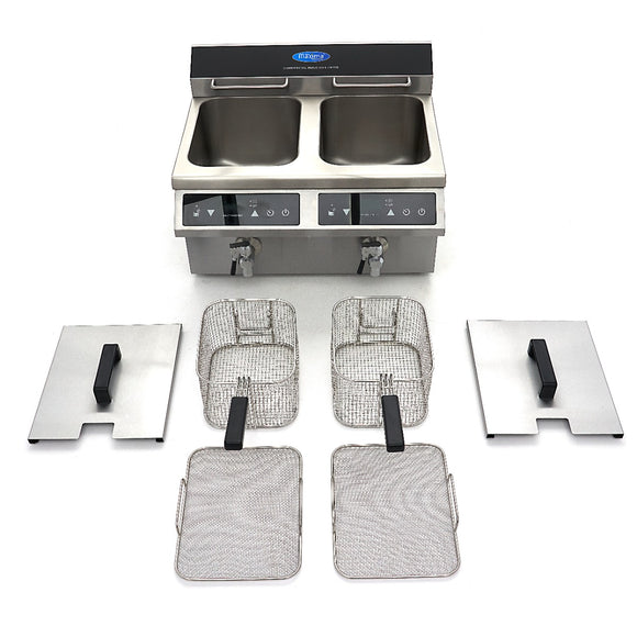 Friteuza cu inductie de banc, 2x8L, 2x3.5 kW
