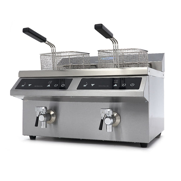 Friteuza cu inductie de banc, 2x8L, 2x3.5 kW
