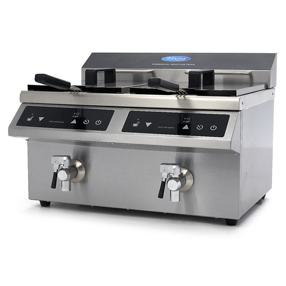 Friteuza cu inductie de banc, 2x8L, 2x3.5 kW
