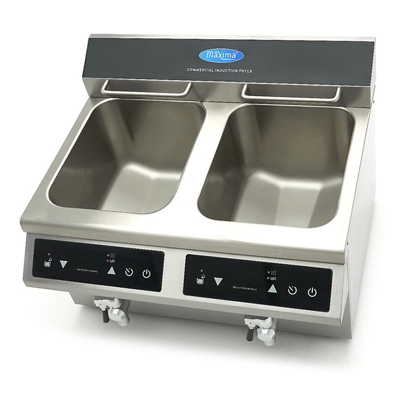 Friteuza cu inductie de banc, 2x8L, 2x3.5 kW