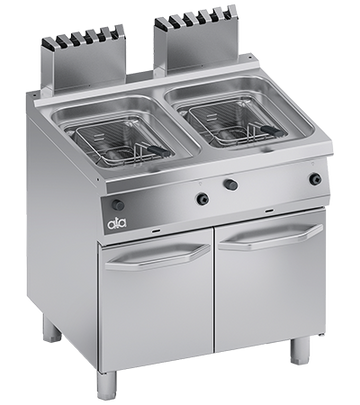 Friteuza pe gaz 2 x 12 Litri, baza inchisa, 24 kW