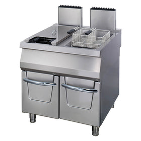 Friteuza pe gaz 2x22L, 90cm, 2 cosuri, 44kW