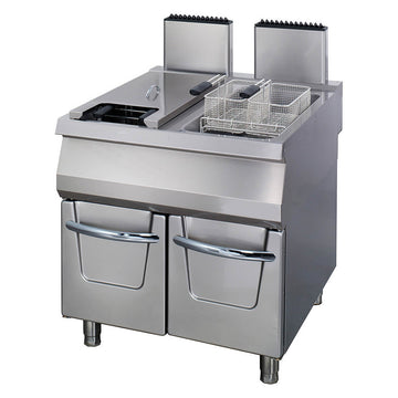 Friteuza pe gaz 2x22L, 90cm, 2 cosuri, 44kW