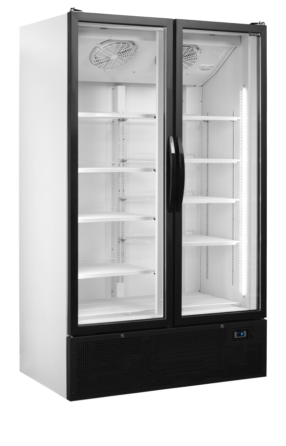 Vitrina frigorifica multideck alba FSC1202H, 652 l, +2/+10C, 2 usi Tefcold – vitrina frigorifica multideck pentru expunere produse in magazine