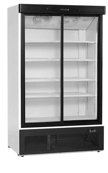 Vitrina frigorifica multideck alba FS1202H, 660 l, +2/+10C, 2 usi glisante Tefcold – vitrina frigorifica multideck pentru expunere produse in magazine