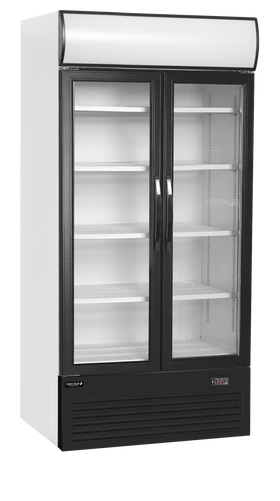 FSC1000H-Alb RAL9016, 524 l, 2 la 10, 2 uși din sticlă articulate, Ventilat, LED, 450 W, F