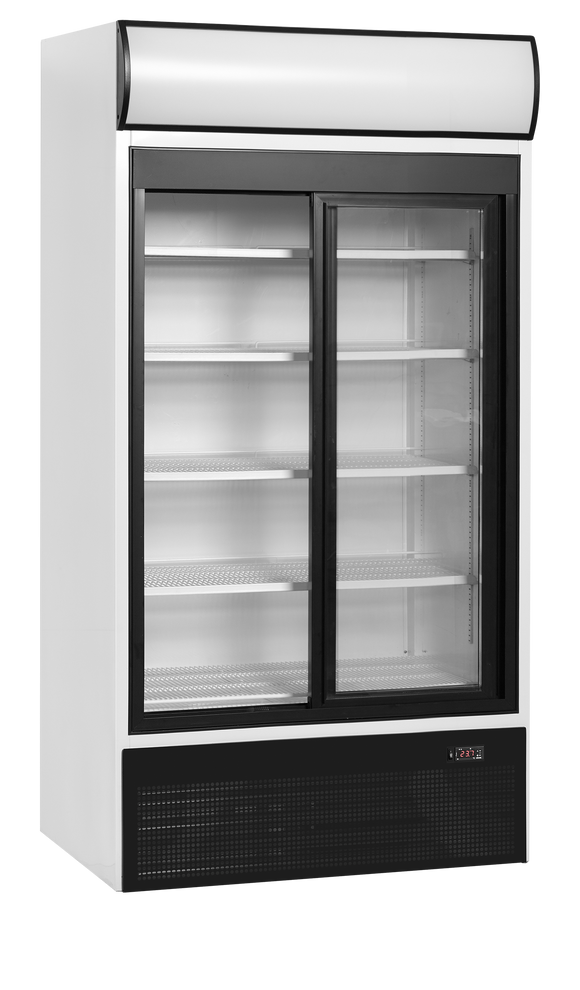 Vitrina frigorifica multideck alba FSC891SH, 524 l, +2/+10C, 2 usi glisante Tefcold – vitrina frigorifica multideck pentru expunere produse in magazine