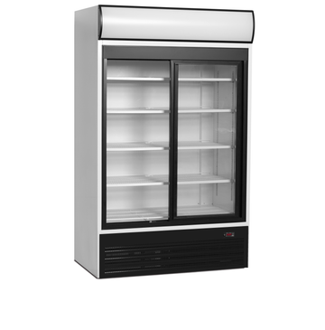 Vitrina frigorifica multideck alba FSC1202SH, 645 l, +2/+10C, 2 usi glisante Tefcold – vitrina frigorifica multideck pentru expunere produse in magazine