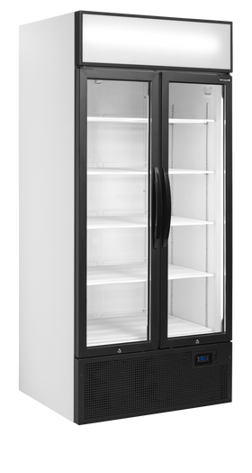 FSC891H-Otel vopsit alb, 535 l, 2 la 10, 2 uși din sticlă cu închidere automată, Ventilat, LED, 410 W, C