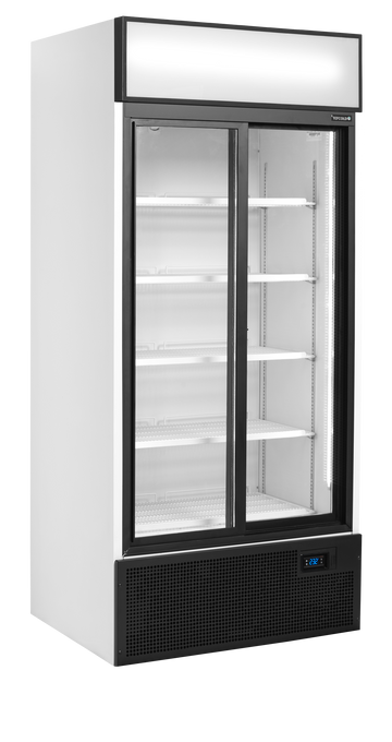 Vitrina frigorifica multideck alba FSC891SH, 462 l, +2/+10C, 2 usi glisante Tefcold – vitrina frigorifica multideck pentru expunere produse in magazine