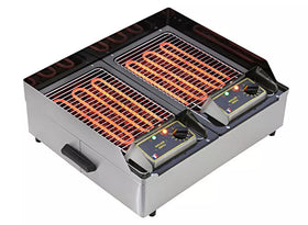 Gratar electric dublu cu roca vulcanica - 2 x 2,5 kw, 590 x 500 x 305 mm, alimentare dubla 230v