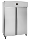 Dulap frigorific inox G-line GUC140, 1056 l, +2/+8°C, 2 uși Tefcold – dulap frigorific inox vertical G-line pentru bucătărie profesională HoReCa