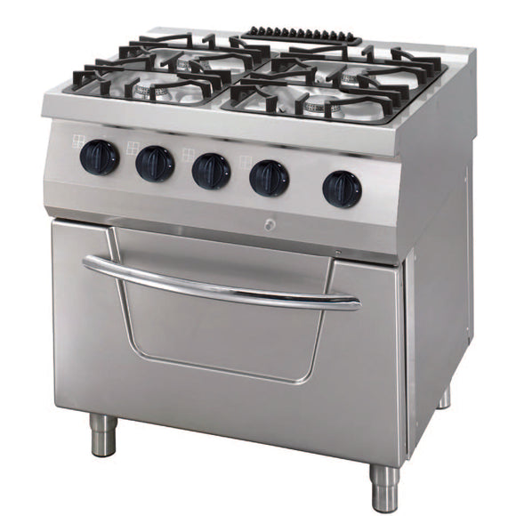 Heavy Duty Stove - 4 Burners - Double Unit - 70cm Deep - 33kW - Gas incl Electric Oven