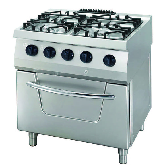 Heavy Duty Stove - 4 Burners - Double Unit - 70cm Deep - 34kW - Gas incl Oven