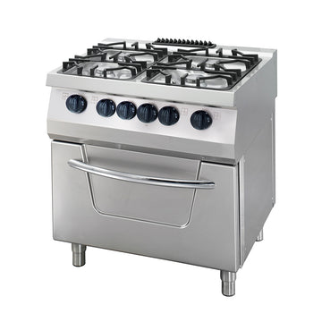 Aragaz cu 4x7.5kW arzatoare si cuptor electric 6kW Maxima, 70cm, gaz + 400V