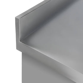 Masa inox tip dulap, 1000 x 700 x H850 mm. cu inaltator la perete, usi culisante Masă tip dulap din oțel