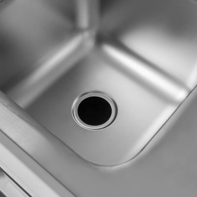 Chiuveta gastronomica cu cuva pe partea stanga cu masca si polita 160x70x85 cm inox - 0